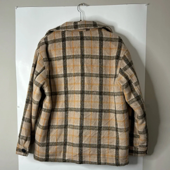 Sebby Jacket Shacket Chore Coat Plaid Pockets Lined Wool Blend Fall Barn Nature - Picture 10 of 10
